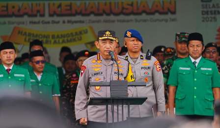 Pimpin Apel Kebangsaan Banser, Kapolri Ingatkan Kesiapsiagaan Bencana dalam Pengamanan Nataru