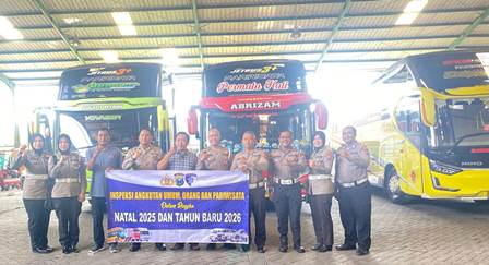 Pastikan Moda Transportasi Aman Saat Nataru, Ditlantas Polda Jatim Ramcheck di PO Bus