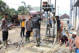 Polri Terus Kebut Pembangunan Sumur Bor di Berbagai Fasilitas Umum di Aceh Tamiang