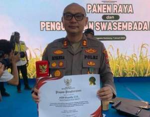 Konsisten Dukung  Swasembada Pangan, Kapolres Sumenep Terima Penghargaan dari Presiden RI