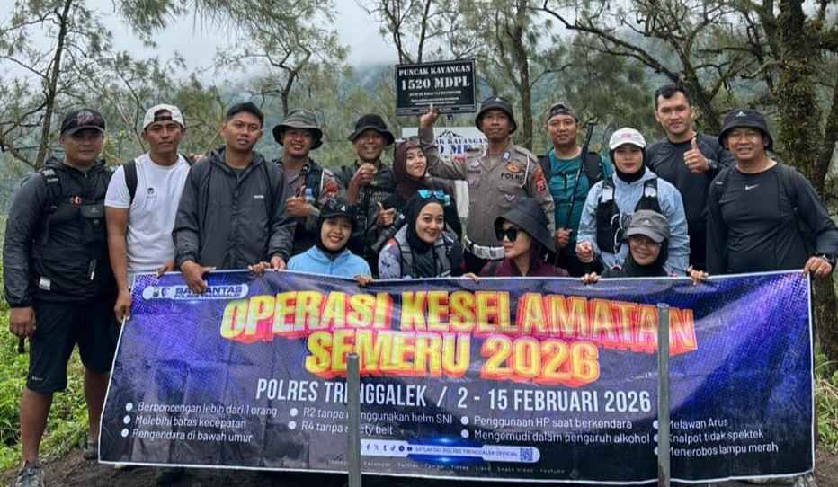 Polres Trenggalek Kampanyekan Operasi Keselamatan Semeru 2026 Dengan 'Muncak Bareng'