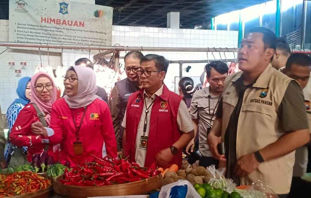 Jelang Ramadhan, Satgas Pangan Polda Jatim Sidak Sejumlah Pasar di Surabaya