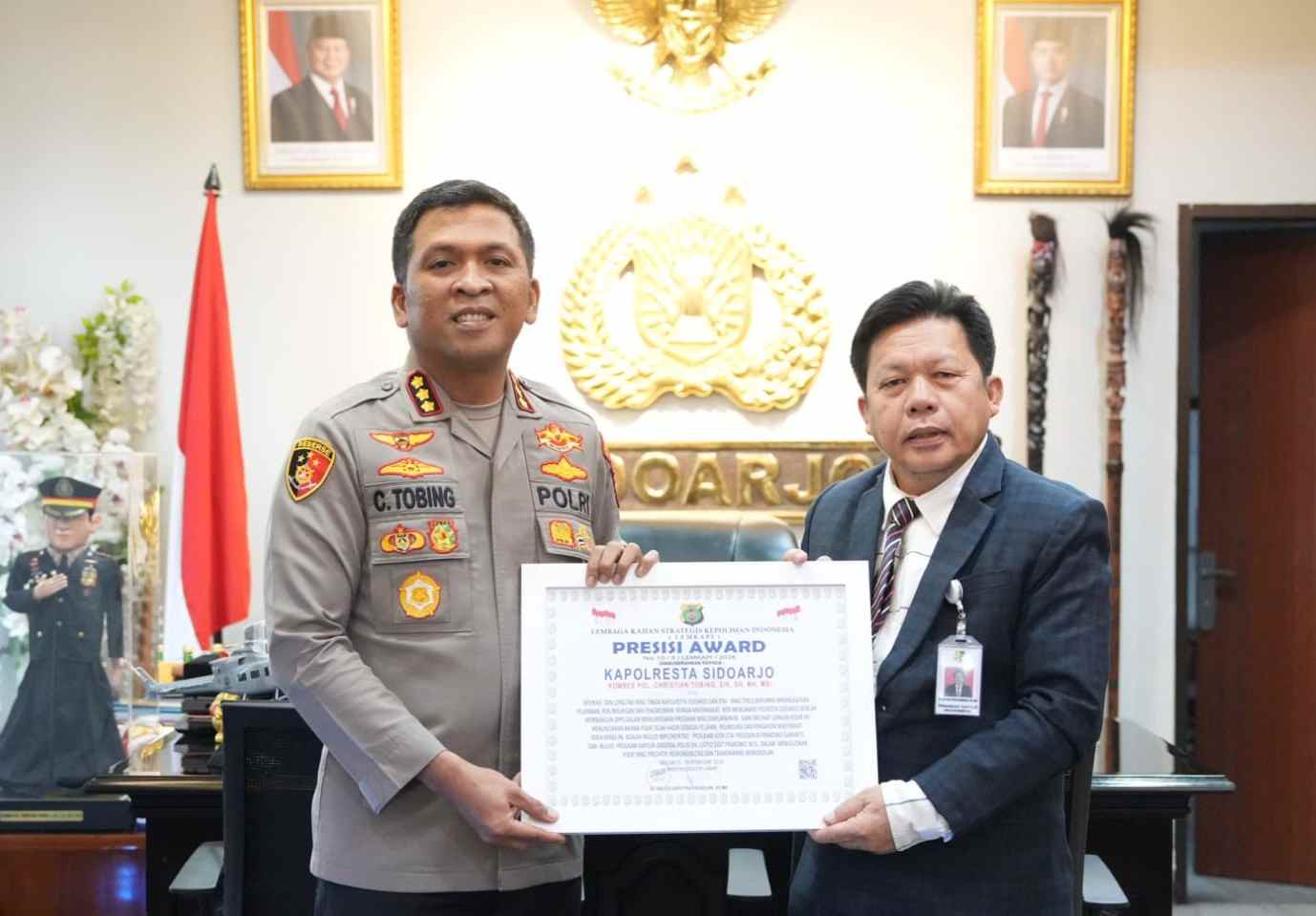 Polresta Sidoarjo Raih Presisi Award dari Lemkapi